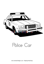 Try to color police car to unexpected colors! Police Car Colouring Page