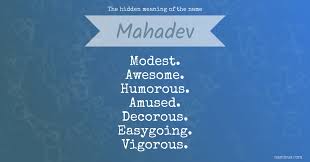 the hidden meaning of the name mahadev