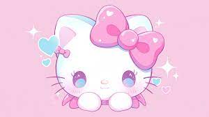 o kitty cute pink hd wallpaper by