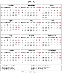 2015 Calendar Printable Calendar 2015 Calendar In