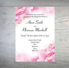Details About Engagement Invitation Card Party Invite Personalised Pink Floral E56
