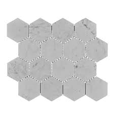 burgos carrara marble hexagon mosaic