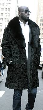 Mens Black Persian Lamb Fur Coat Black