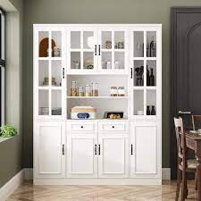 Hutch Kitchen Cabinet With Glass Doors