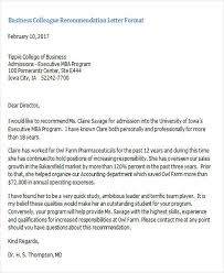 6 Sample Colleague Recommendation Letter Free Sample Example