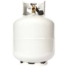 new 20 lb steel propane cylinder with