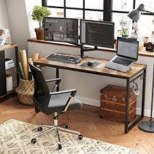 This diy computer desk has a classic teacher desk design. Vasagle Writing Desk Computer Desk Office Desk With 8 Hooks Amazon De Kuche Haushalt