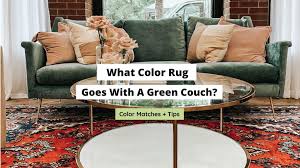 what color rug goes with a green couch