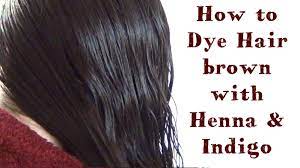 hair dark brown using henna and indigo