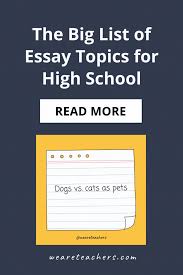 essay topics for high students