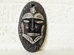 Vintage African Mask Wall Art Clay