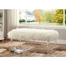 Select same day delivery or drive up for easy contactless purchases. Dallas Faux Fur Bench With Acrylic Legs Kirklands