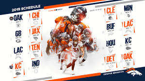 Broncos 2019 Regular Season Schedule Released