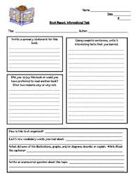 Non Fiction And Fiction Book Report Book Report Templates