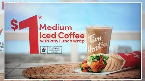 At tims you can grab your daily morning coffee on the go, take a break over our products. Tim Hortons Offers 1 Medium Iced Coffee With Any Lunch Wrap Purchase Canadify