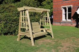 Sits 2 Wooden Garden Swinging Seat