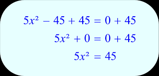 Solve Equation 5x 2 45 0