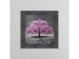 Pink Cherry Tree Framed Wall Art 75x75cm