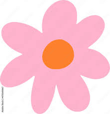 flower draw cartoon cute icon stock