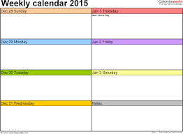 1 Week Calendar Template Excel Hola Klonec Co Free Printable Weekly