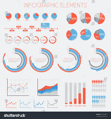 Infographic Elements Set Data Analysis Charts Stock Vector