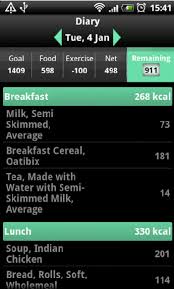 Screen Capture Of The Food Diary Entry Page Of My Meal Mate A