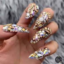 25 sparkly nail designs with diamonds
