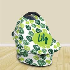 Green Leaf Fitted Car Seat Cover