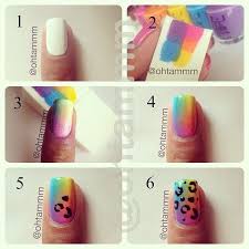 diy rainbow leopard nail art tutorial