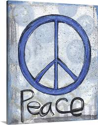 Blue Peace Sign Wall Art Canvas Prints