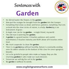 English Sentences For Garden