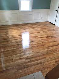 red oak hardwood floors with a high