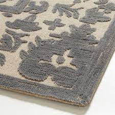 hand knotted light grey area rug
