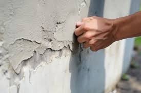 Concrete Wall Damages With Cement Mortar
