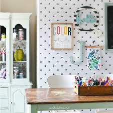 24 thoughts on cute & functional craft and sewing room ideas betty armstrong. Peel And Stick Wallpaper Craft Room Makeover Lolly Jane