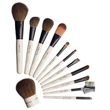 twelve makeup brushes