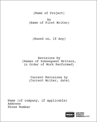 Writer Cover Page