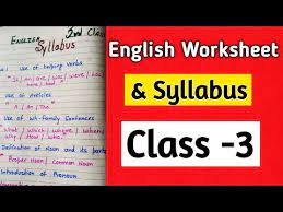 cl 3 english worksheet with syllabus