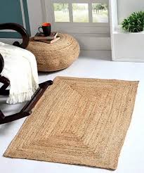 rectangular natural braided jute rug