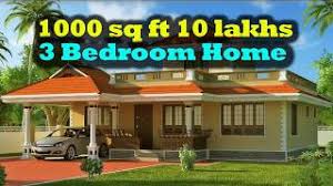 3 bedroom 1000 sq ft plan in kerala