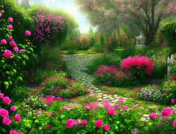 beautiful natural rose garden