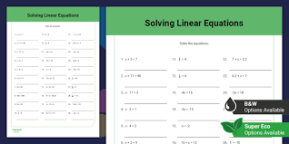 Solving Linear Equations One Step
