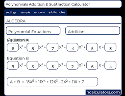 Polynomials Addition Calculator