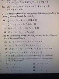 31 34 parallel planes find an equation