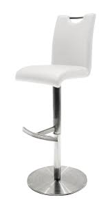 Lapalma lem s79 55 67 bar stool frame matt chrome plated. Barstuhl Alesi Weiss Kunstleder Hohenverstellbar