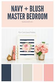 navy and blush master bedroom tauni