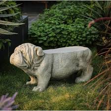 Luxenhome Gray Mgo Bulldog Garden
