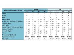 Crochet Patterns Toddler And Kids Measurements Sizes