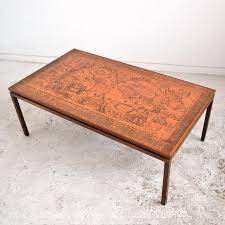 This copper collection include, bedroom furniture, dining table, copper coffee tables, copper console tables and copper end tables. Danish Rosewood Coffee Table With Etched Copper Top At 1stdibs