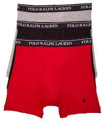 Polo Ralph Lauren Mens Classic Fit W Wicking 3 Pack Boxer Briefs Andover Heather Rl2000 Red Black Medium